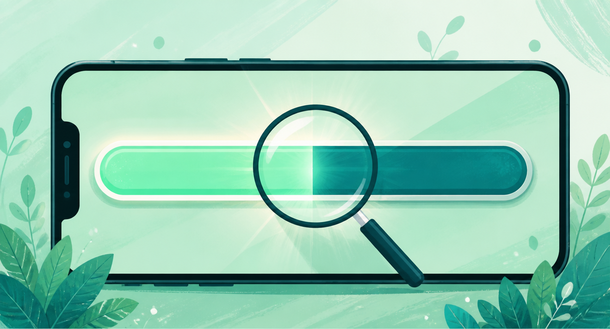 long horizontal story progress bar inside an upright phone frame