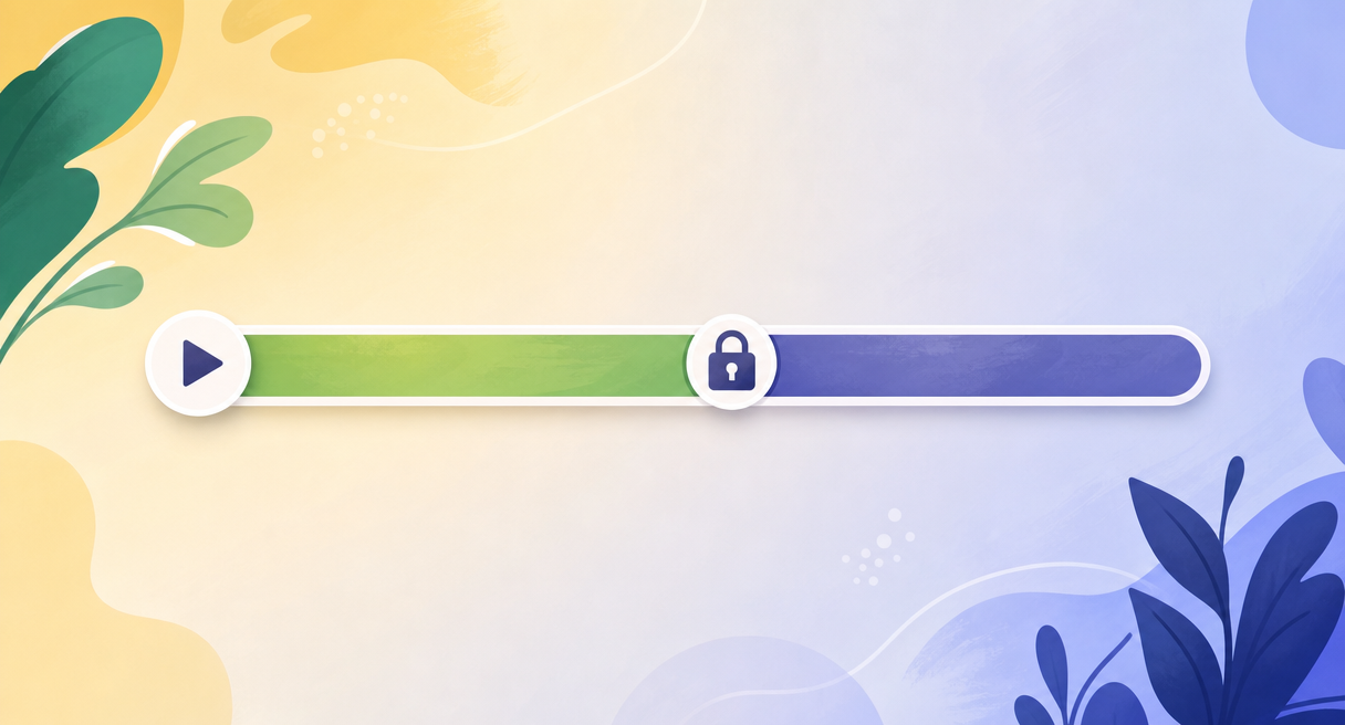 horizontal progress bar split into two colored zones
